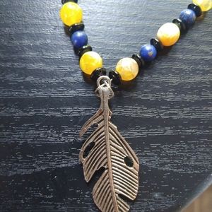handmade feather necklace